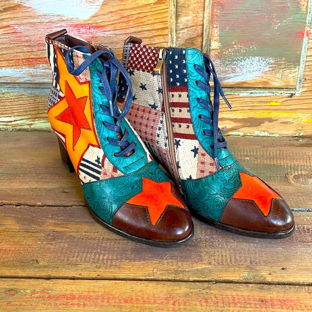 Star ⭐️ Socofy Colorful Ankle Boots